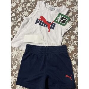 Pumpa set of 2 pieces with white tank and navy short 3 M Cotton
